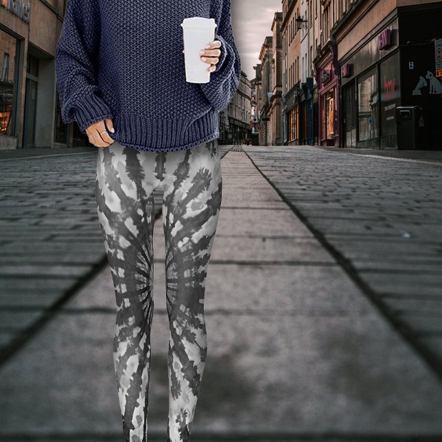 Leggings Effet de teinture de lacets Halloween Squelette (Créateur téléchargé)