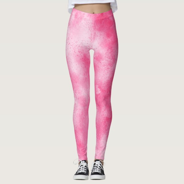 Leggings Effet nuage tempête élégant rose (Devant)