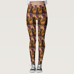 Leggings Éffrayant Skye Terrier Chien Halloween Citrouille