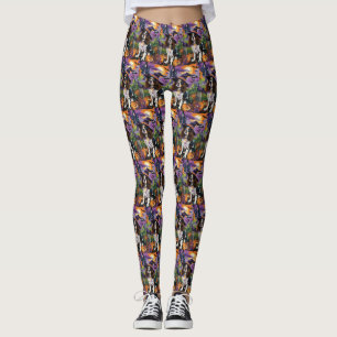 Leggings Éffrayant Springer Spaniel Halloween Witch Citroui