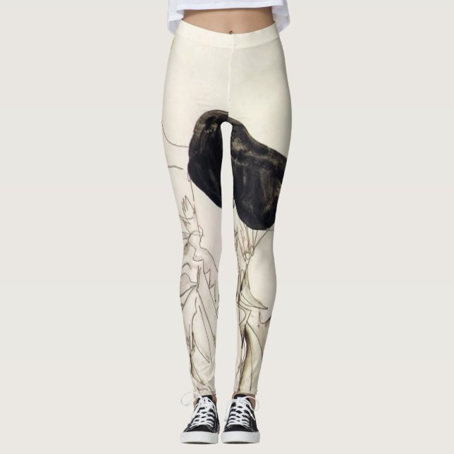 Leggings Egon Schiele - Femme En Bas Noirs (Devant)