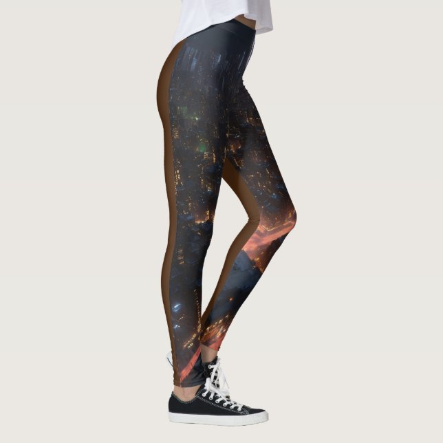 Leggings "Élégance de la tombée de la nuit : Gotham City Sk (Droite)