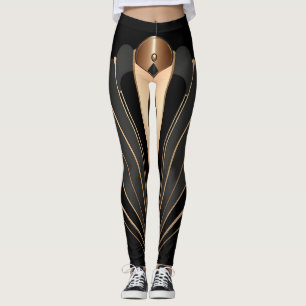 Leggings Élégance géométrique Art Déco en or