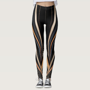 Leggings Élégance Géométrique Métallique Art Déco