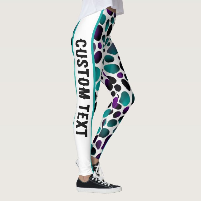 Leggings Élégance sauvage Turquoise, violet et Poster de an (Droite)