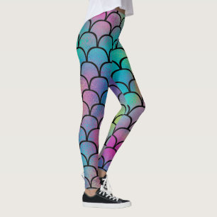 Leggings Élégant Abstrait Rainbow Scales Motif