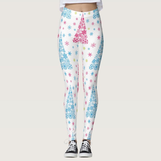 Leggings Élégant arbre de Noël moderne (Devant)