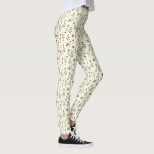 Leggings Élégant Boho Floral - Motif de Fleur des Champs Si