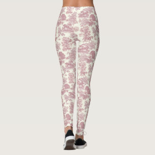 Leggings Elégant Chic Girly Rose Horses Toile