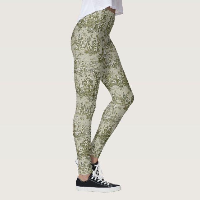 Leggings Élégant écrin vintage de toile de jouy (Droite)