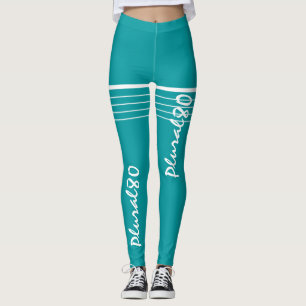 Leggings Élégant entraînement en monogrammed bleu blanc