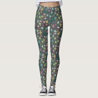 Leggings Élégant jambe florale bohémienne