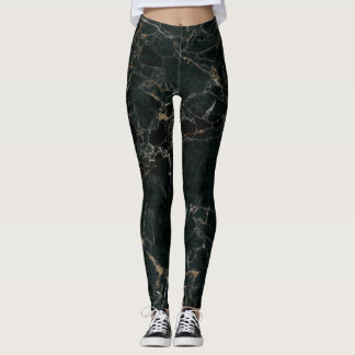 Leggings Élégant marbre noir : Arrière - plan texturé