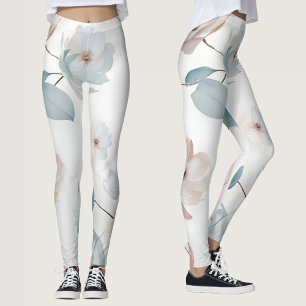 Leggings Élégant minimaliste Motif d'aquarelle florale