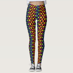Leggings Élégant minimaliste Rainbow Heart Design