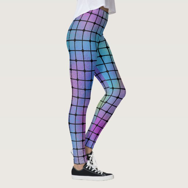 Leggings Elegant Modern Colorful Squares Tiles | (Droite)