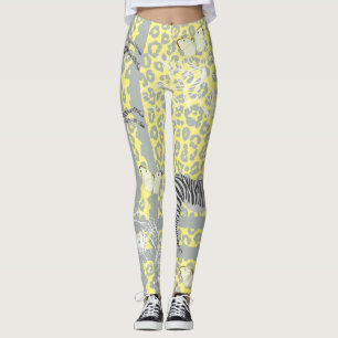 Leggings Élégant moderne Eclectique Vintage Jaune