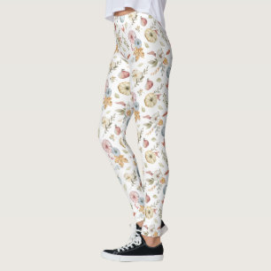 Leggings Elégant Motif d'aquarelle d'automne