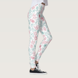 Leggings Élégant Motif d'éléments de Noël Légendes