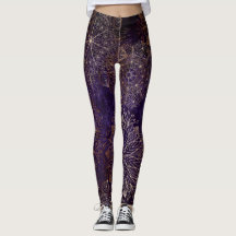 Élégant or et violet Motif de mandala Floral