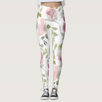 Leggings Élégant Pantalon Floral Yoga, Botanique Haut Taill