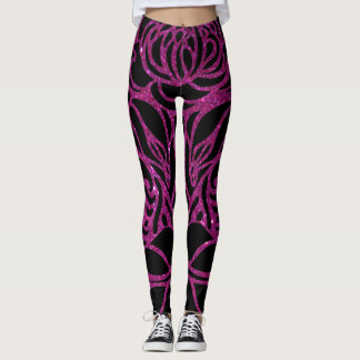 Leggings Élégant Parties scintillant violet noir Poster de 
