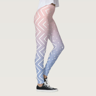 Leggings Elégant quartz rose bleu pastel Cute Chevron