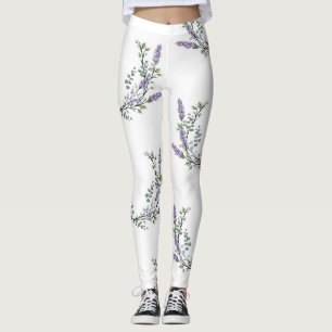 Leggings Elégante aquarelle Lavender Eucalyptus