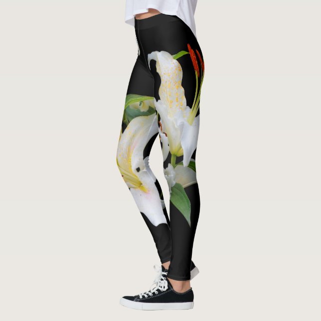 Leggings Elégante Casablanca White Oriental Lilies (Gauche)