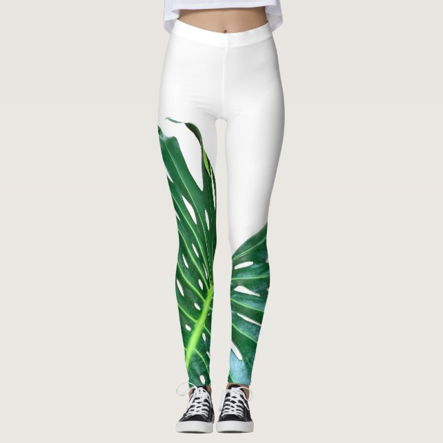 Leggings Elégante feuille de palmier tropicale jungle tropi (Devant)