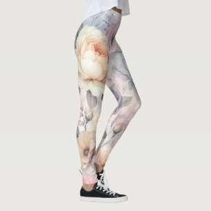 Leggings Élégante floraison Rose