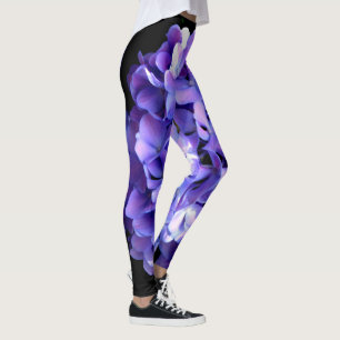Leggings Elégante florales violettes profondes perwinkle hy
