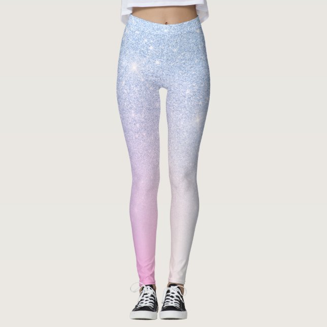 Leggings Elégante parties scintillant bleue sombre et moder (Devant)