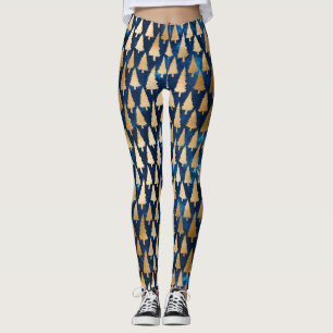 Leggings Elégante Parties scintillant d'or Noël Arbres de v