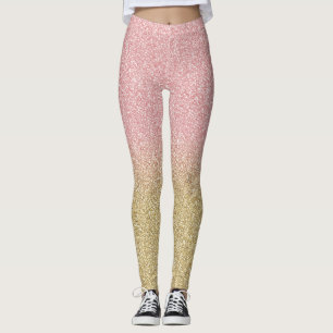 Leggings Élégante Parties scintillant Gold et Rose Gold S