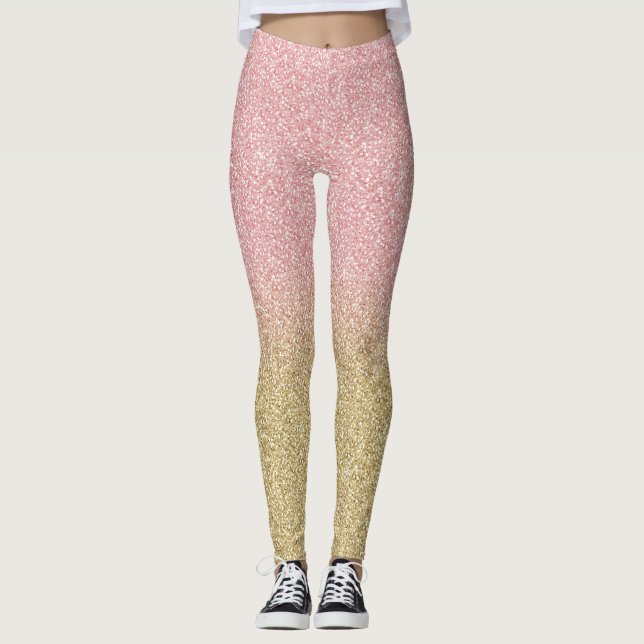 Leggings Élégante Parties scintillant Gold et Rose Gold Spa (Devant)
