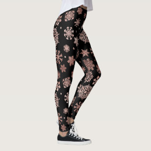 Leggings Élégante parties scintillant rose en or xmas floco