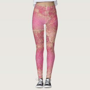 Leggings Élégante Parties scintillant rose moderne étincell