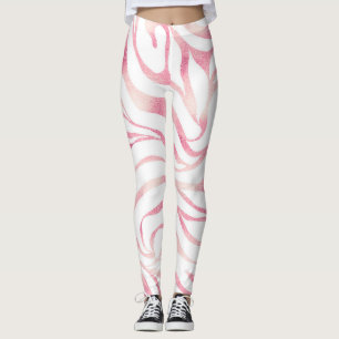 Leggings Elégante Parties scintillant Rose or Zebra White P