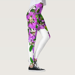 Leggings Elégants fleurs roses azalées roses