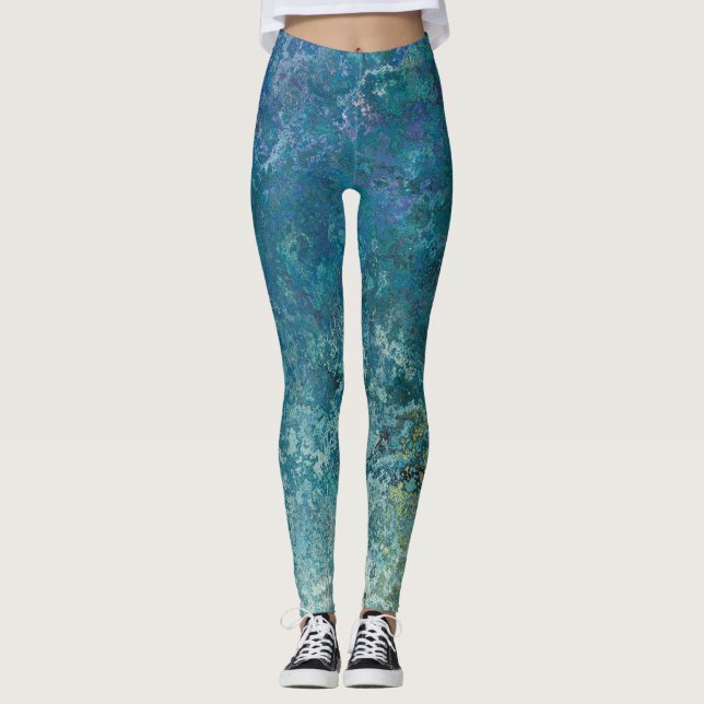 Leggings Élément d'eau Ink d'alcool inspiré Abstrait (Devant)