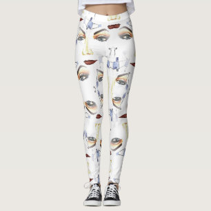 Leggings Eléments féminins artistiques chics en aquarelle