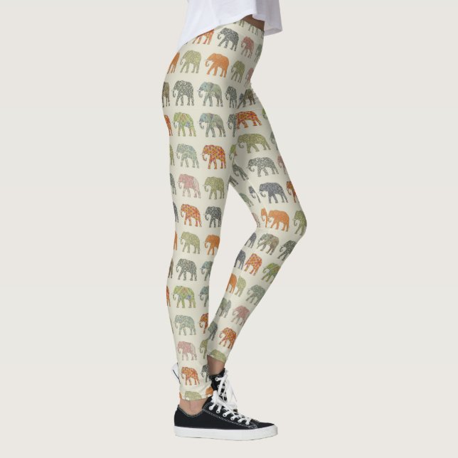 Leggings Eléphant Coloré Animal Motif contemporain (Droite)