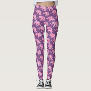Leggings Eléphant composé de coeurs roses
