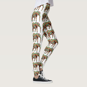 Leggings éléphants colorés