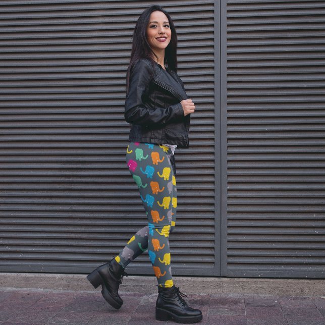 Leggings éléphants colorés (Créateur téléchargé)