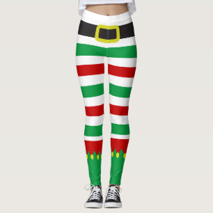 Leggings Elfe Verte Rouge Novelité de Noël