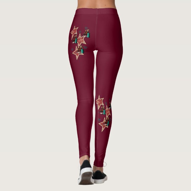 Leggings Emballage occidental de baril de cow-girl de rodéo (Dos)
