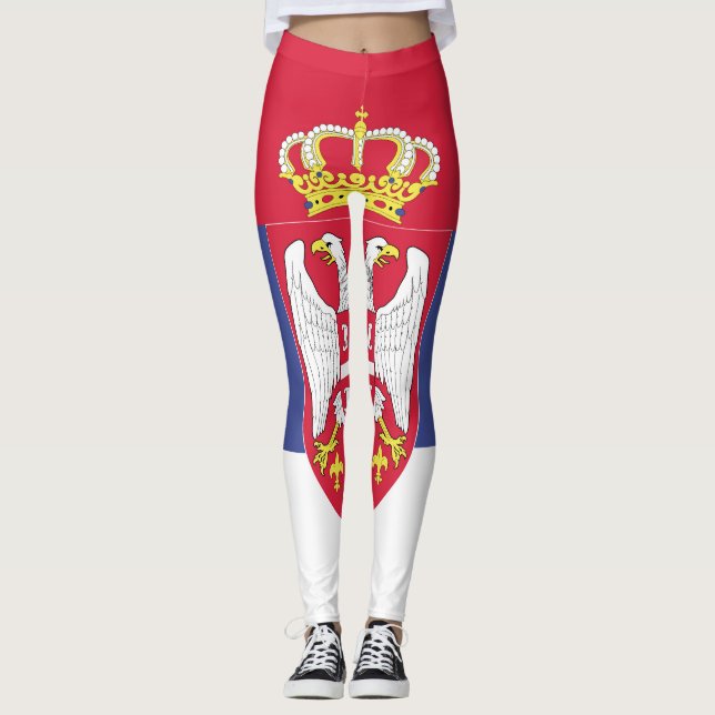 Leggings Emblème du drapeau de la Serbie (Devant)