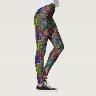 Leggings Embouches d'art octopus à anneau bleu australien